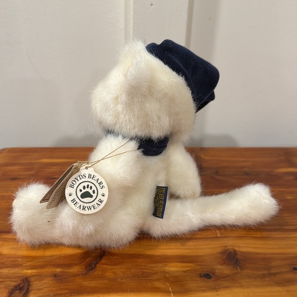 Boyds Bears Catia Crawford White Cat Plush w/Blue Winter Scarf & Hat - Picture 4 of 6